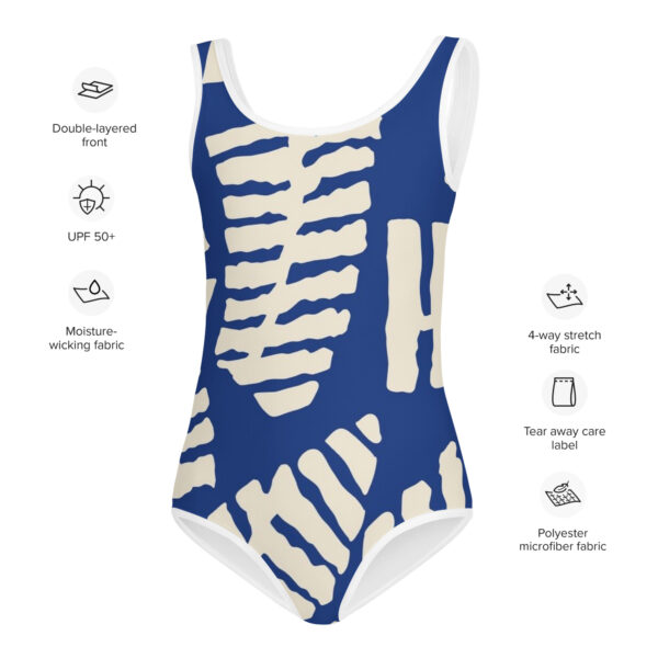 Blue Fern Print | Toddler & Kids Swimsuit - Image 4