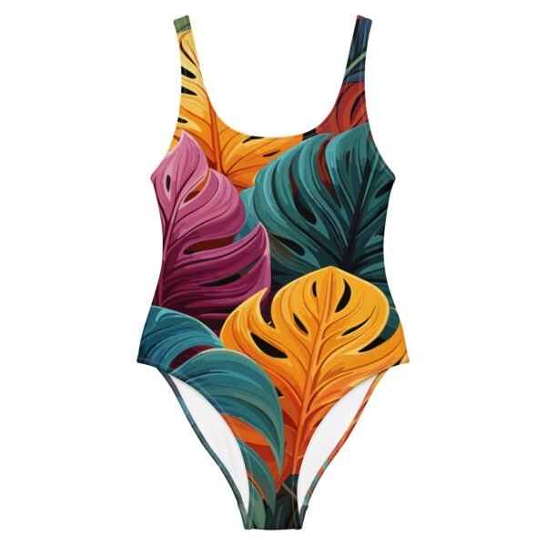 Monstera (Color) | Women's One-Piece Swimsuit - Image 4