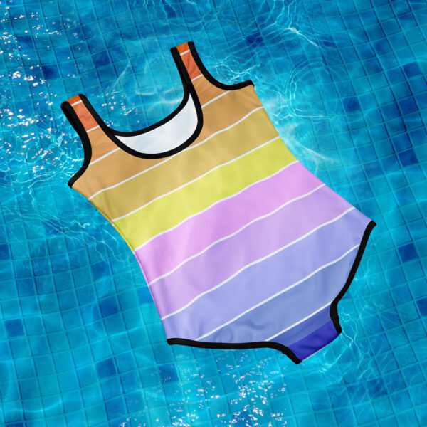 Rainbow Stripe Youth Swimsuit - Image 2