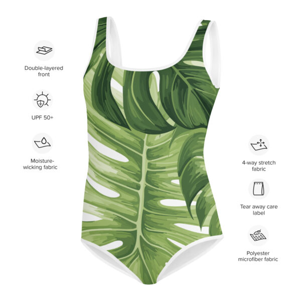 Monstera Leaf Swimsuit - Youth - Image 6