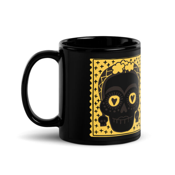 Sugar Skull | Black Glossy Mug - Image 2