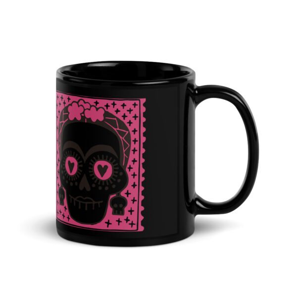 Sugar Skull | Black Glossy Mug