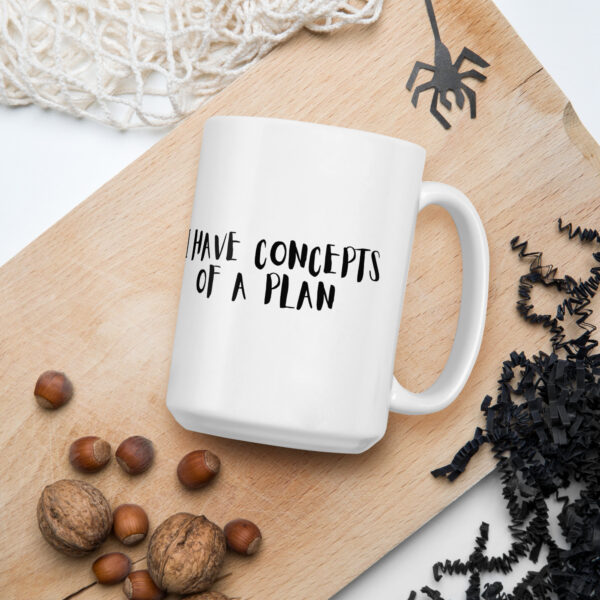 "Concepts of a Plan" White glossy mug - Image 3