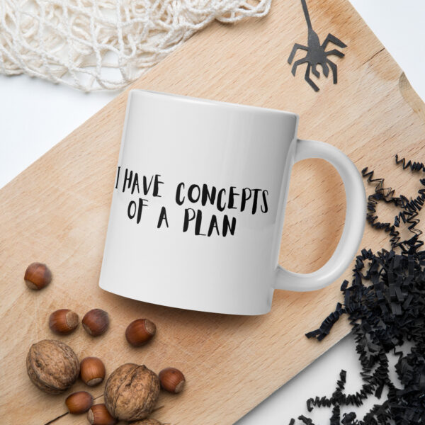 "Concepts of a Plan" White glossy mug