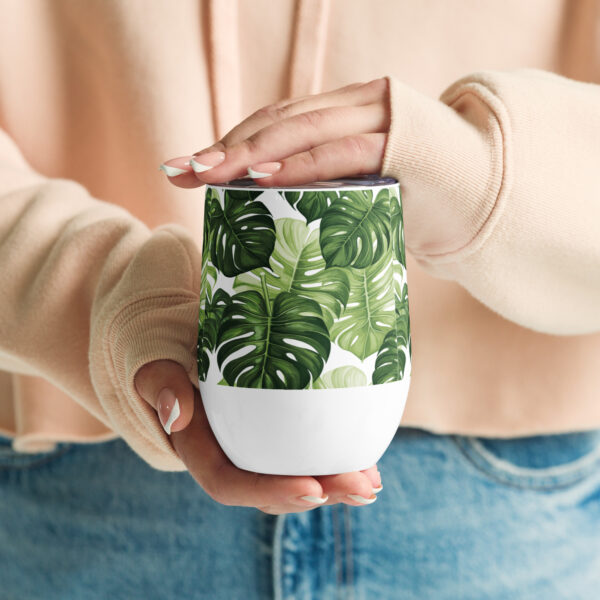 Monstera Leaf Wine Tumbler - Image 4